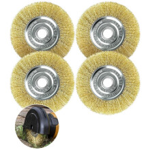 Grout Brush Set, 4 Pieces Wire Brush for Gloria Multibrush and Weedbrush, Diameter 11.5 cm, for Floor Cleaning,Moss,Dirt