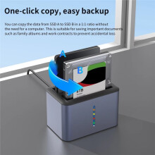 Stacja Dokująca do Kopiowania Danych Zewnętrznego Dysku Twardego 2,5 Cala, Stacja Dokująca SSD HDD, Offline Klon, Aluminiowa Obudowa Dysku Twardego