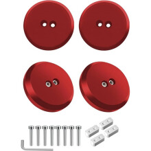 Jack Pucks Billet Alumínio Lifting Puck, Vermelho, Pacote com 4, Pad de Jack Anodizado, Pad de Jack de Chão, para Corvette 1997-2025