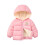 Kids Hooded Puffer Jacket Bear Print Front Zip Gray Size 100 5