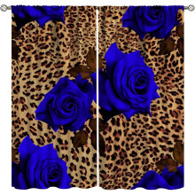 Leopard Print Curtains Brown 52x84 Inch Rod Pocket 2 Panels