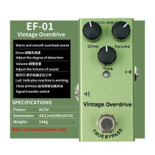 9V Electric Guitar Effect Pedal Vintage Overdrive 10 Effects