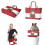 Halloween Bear PU Leather Bag Set Women Large Capacity 2