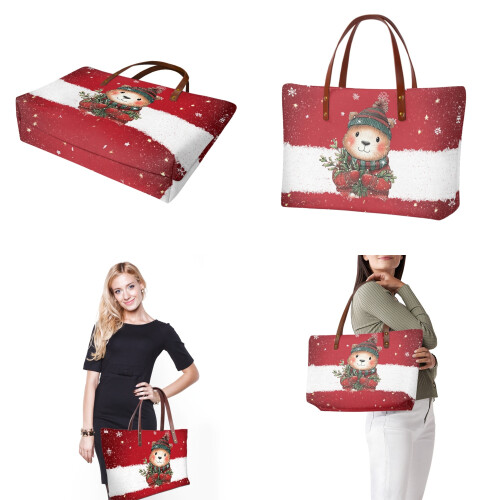 Halloween Bear PU Leather Bag Set Women Large Capacity 1