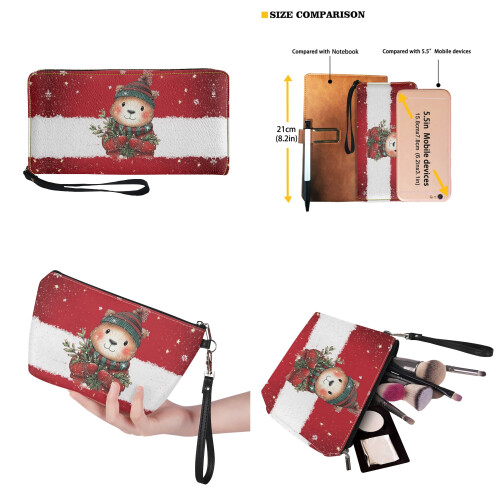 Halloween Bear PU Leather Bag Set Women Large Capacity 2
