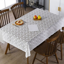 White Lace Tablecloth Vintage Style 55x55 in