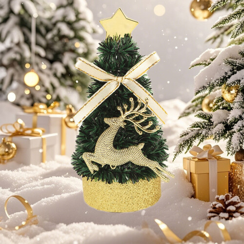 Pre-lit Artificial Mini Christmas Tree Green 12-inch