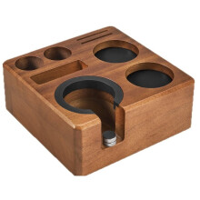 Espresso Tamper Holder, Wooden Coffee Tamper Station Base Espresso Tamp Mat Stand for 51/54/58mm Coffee Tools Organizer