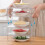 2‑Pack Transparent Refrigerator Storage Organizer, Stackable Kitchen Counter Shelf Rack for Food Spice Bottle Storage 1