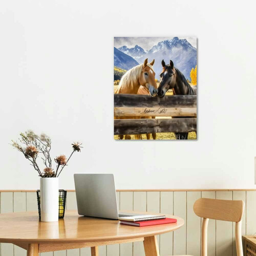 Personalized Horse Art Print with Names 12x16 in 1