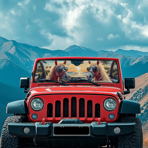 Foldable Windshield Sun Shade for Jeep Wrangler TJ/JK/JKU 2