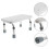 Bath Stool Adjustable Height Aluminum Frame 1 Pc 1