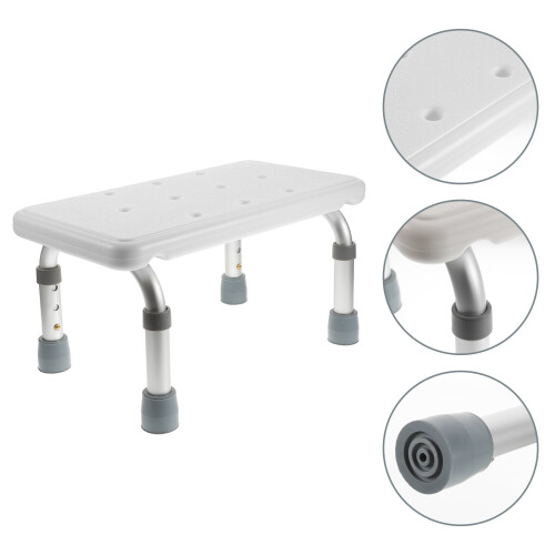 Bath Stool Adjustable Height Aluminum Frame 1 Pc