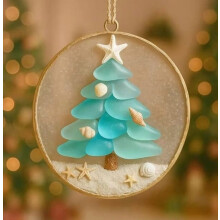 Sea Glass Christmas Tree Ornaments with Pendants