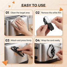 Cord Organizer Appliances,Adhesive Stick- Wire Wrapper,Keeps Coffee Maker,Air Fryer,Pressure Cooker,Mixer Cords Tidy