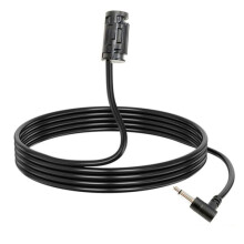 Microfono per Navigazione Auto da 3,5 mm con Cancellazione del Rumore, Microfono Esterno A Condensatore da 3,5 mm, Spina A Gomito A 90 Gradi, 5 Metri