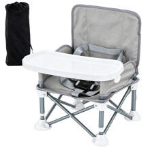 Asiento Elevador Portátil para Bebés con Bandeja de Alimentación Desmontable para Aventuras de Comedor en Casa y Al Aire Libre