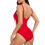 Women's one-piece swimsuit with tummy control, deep V neck, 4