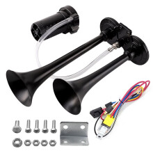 Lufthorn-Kit 12V Dual-Trumpet Zughorn mit Kompressor 130dB für Lkw, Auto, SUV, Bohrhorn