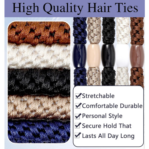 Braided Hair Ties for Men 10 Pcs 2