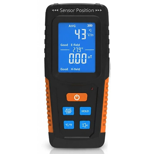 Electromagnetic Field Tester Accurate Electric Temperature Readings with Data Lock Function for Home Workplace Black