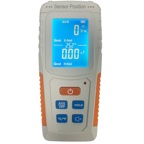 Electromagnetic Field Tester Accurate Electric Temperature Readings with Data Lock Function for Home Workplace White