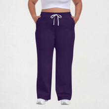Women's Plus Size Casual Pants Drawstring Waist Solid Color