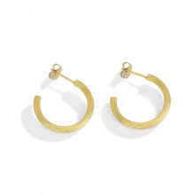 18K Gold Plated Small Hoop Earrings for Women, Thin Tube,