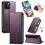 Purple Leather Flip Wallet Case for iPhone 12 Pro 6.1-Inch 1