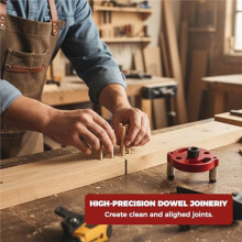 Dowelboor, Verstelbare Zelfcentrerende Dowel Jig Kit met 2/3/4/5/6/7/8/9/10 mm Boor Bushes & 6/8/10 mm Dowel Jig