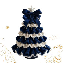 Crochet Kit Christmas Tree Decoration with Bow Pearl