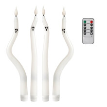 Halloween Spook Taper LED Kaarsen Afstandsbediening Timer Halloween Decoraties Binnen Schattige Spookachtige Spoken voor Tafel & Mantel