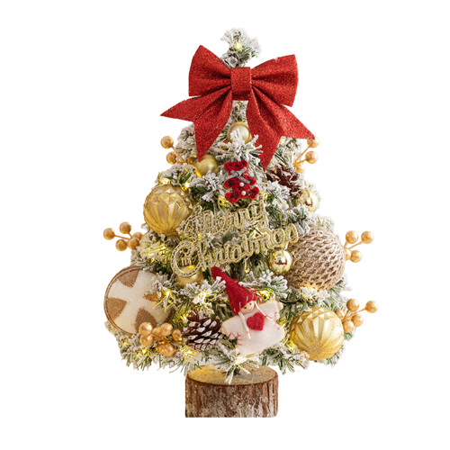 Mini Christmas Tree LED Pre-lit Snow Flocked Tabletop Decor 1