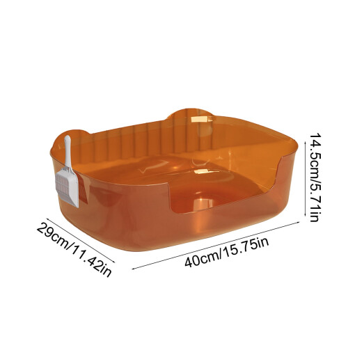Cat Litter Box Spill-Proof One-Piece Tray Sturdy Plastic 2