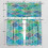 Morocco Teal Kitchen Curtains Set Semi-Sheer 3-Piece 3