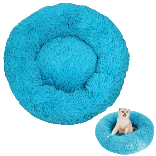 Plush Round Pet Bed Soft Washable Nest for Small to Medium 1
