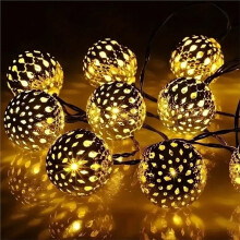 Outdoor Solar Moroccan String Light LED Moroccan Solar String Lights for Garden Fence Christmas 6.5M 30LED