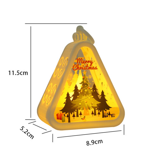 Christmas Triangle Lantern with LED Lights White 1