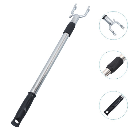 Closet ceiling reach pole adjustable telescopic rod with