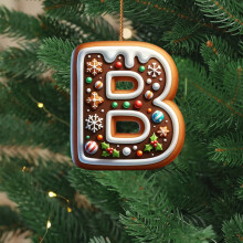 AuroraX Christmas Car Ornament Letter B 4 Inch