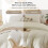 Queen Comforter Set Ivory 3-Piece Boho Lightweight Quilt 3