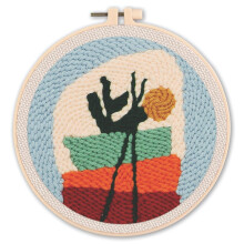 Punch Needle Embroidery Starter Kit with Hoop, Threader,