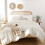 Queen Comforter Set Ivory 3-Piece Boho Lightweight Quilt 5