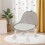 Rolling Stool with Backrest and Swivel Wheels 3