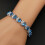 Women's Leaf Charm Bracelet Adjustable Blue Rhinestone 3