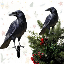 AuroraX Black Halloween Ornament Ravens Vintage Plastic