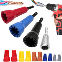 4 PCS Wire Nut Twister,Wire Nut Twister for Drill with 1/4" Hex Shank,Compatible for 9 to 22 Awg and 2 to 7 Ways
