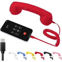 Type-C Retro Bluetooth Telephone Handset Pink