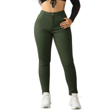 Women's Fleece-Lined Thermal Leggings Solid Color High