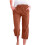 SYMOID Women's Capri Pants Linen Blend with Pockets Coffee M 1